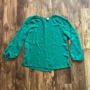 J. Crew Factory Beautiful Green Peek-a-boo Shirt